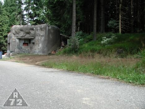 Pohled ze silnice na pravou skupinu střílen.