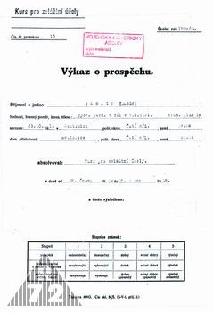 Výkaz o prospěchu velitele objektu R S-72 Emanuela Jansty
